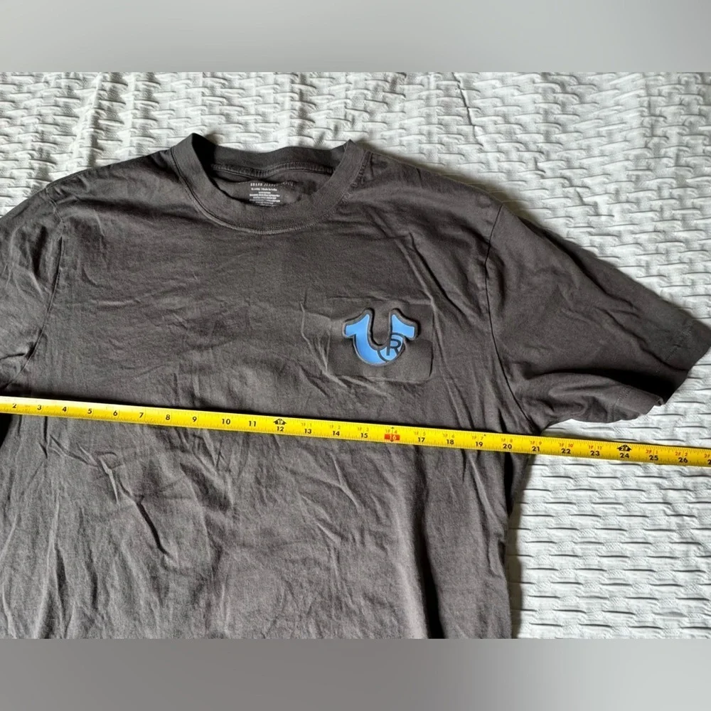 True Religion Grey Short Sleeve Tee with Logo XL